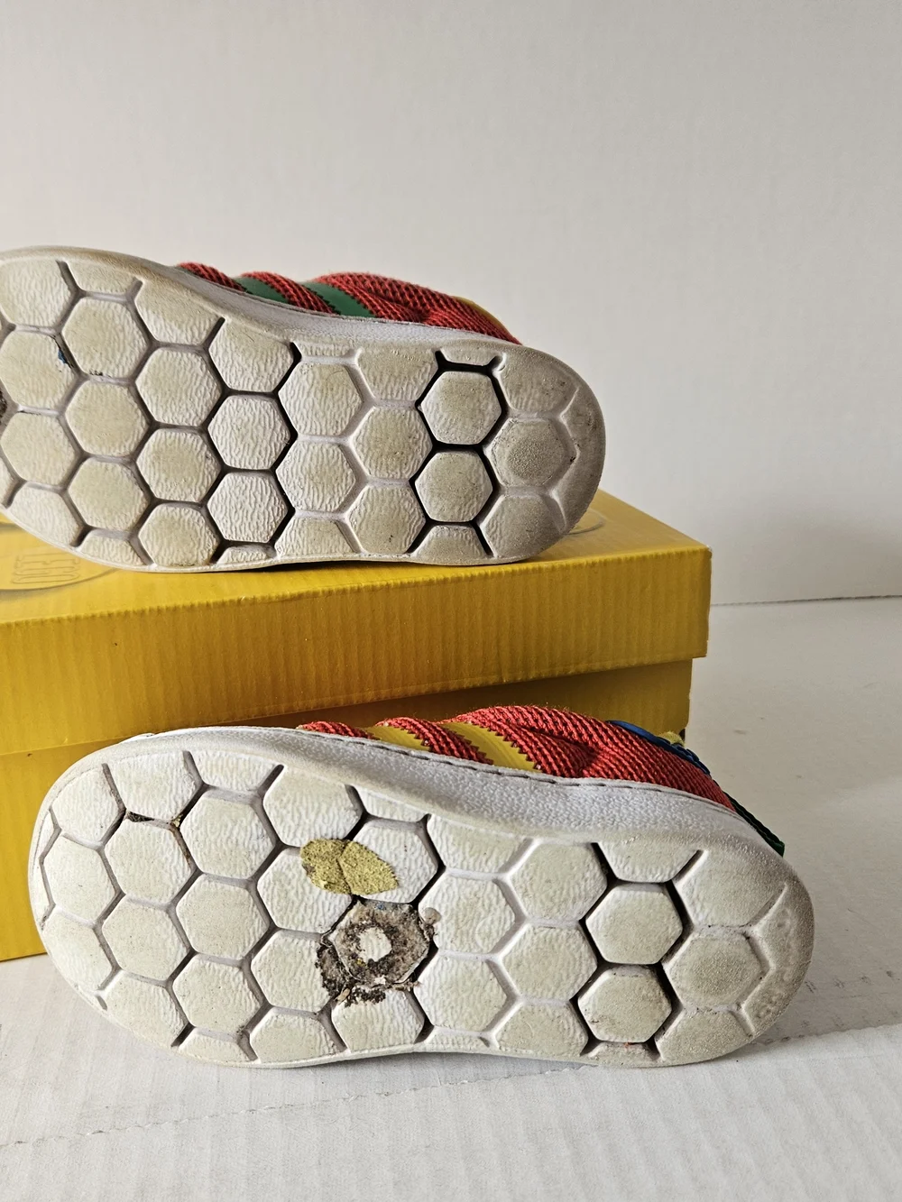 adidas Kids Red Slip-On Sneakers with Green and Yellow Details - Picture 3 of 4